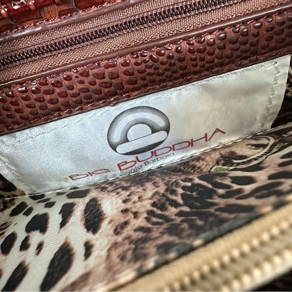 Big Buddha Reddish Brown Faux Crocodile Leather Crossbody Clutch - Picture 10 of 10